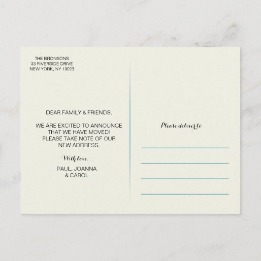 We zijn verhuisd! Nieuw Home Aankondiging Briefkaa (Achterkant)