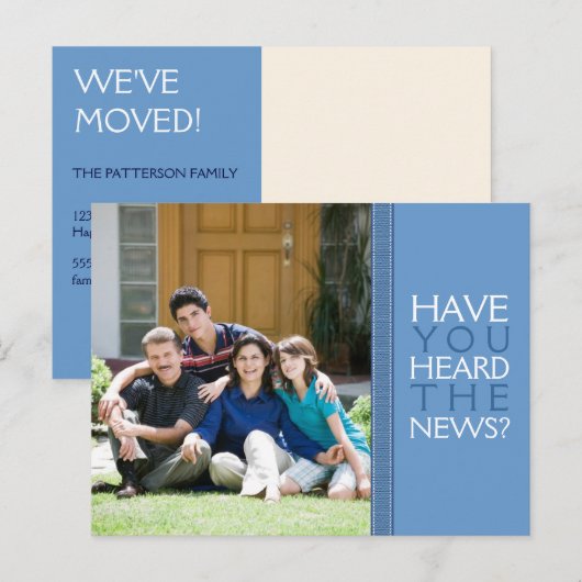 We zijn verhuisd! Nieuw Home Foto Briefkaart in Bl (Voorkant / Achterkant)