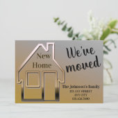 We zijn verhuisd, nieuw thuis, simpele aankondigin aankondiging (Staand voorkant)