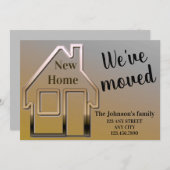 We zijn verhuisd, nieuw thuis, simpele aankondigin aankondiging (Voorkant / Achterkant)