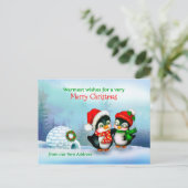 We zijn verhuisd, nieuw thuisadres Kerstmis Pinguï Feestdagenkaart (Staand voorkant)