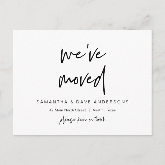 We zijn verhuisd, Nieuwe Aankondiging Adres, Moder Briefkaart (Voorkant)