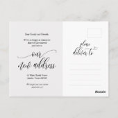 We zijn verhuisd, nieuwe aankondiging van het huis briefkaart (Achterkant)