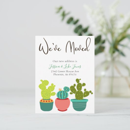We zijn verhuisd Nieuwe adresaankondiging Huis Cac Aankondigingskaart (Staand voorkant)