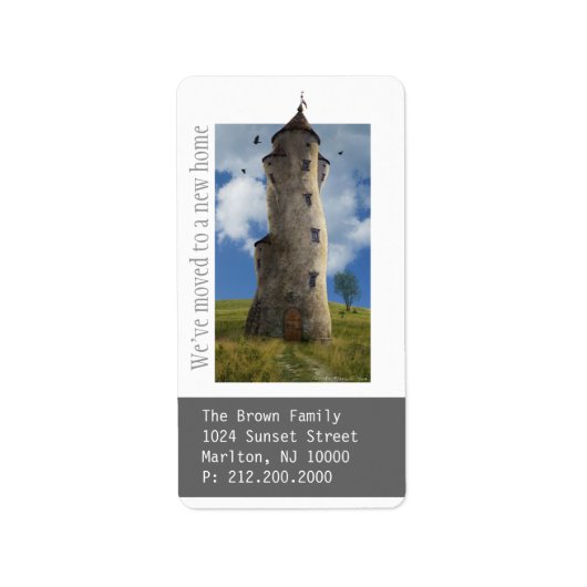 We zijn verhuisd. Nieuwe Adresetiketten voor thuis Etiket (Voorkant)