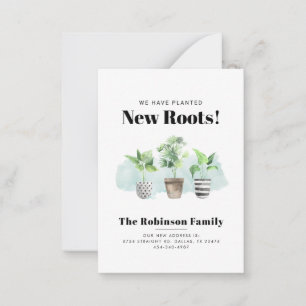 We Zijn Verhuisd Nieuwe Roots Verhuisbericht Notitiekaartje