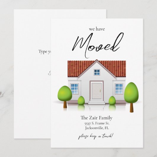 We Zijn Verhuisd Nieuwe Thuis Eenvoudig Minimalist Aankondiging (Voorkant / Achterkant)