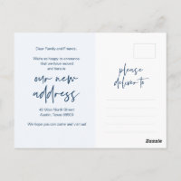 We zijn verhuisd, Nieuwe thuisadres aankondiging