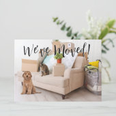 We zijn verhuisd! Nieuwe thuisfoto Aankondiging (Staand voorkant)