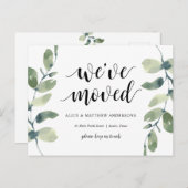 We zijn verhuisd, onze nieuwe thuisadres aankondig briefkaart (Voorkant / Achterkant)