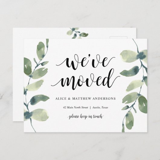 We zijn verhuisd, onze nieuwe thuisadres aankondig briefkaart (Voorkant / Achterkant)