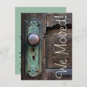 We zijn verhuisd! Oude deurknop Aankondigingskaart (Voorkant / Achterkant)