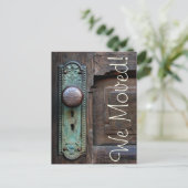 We zijn verhuisd! Oude deurknop Aankondigingskaart (Staand voorkant)