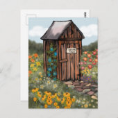 We zijn verhuisd. Outhouse Briefkaart (Voorkant / Achterkant)