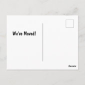 We zijn verhuisd. Outhouse Briefkaart (Achterkant)