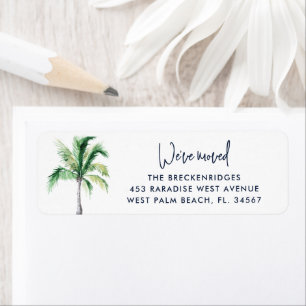 We zijn verhuisd Palm Tree Beach Retouradres Etiket