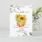 We zijn verhuisd, pompoen, bladeren, zonnebloemen, (Staand voorkant)