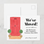 We zijn verhuisd Red Door Aankondigingskaart (Voorkant / Achterkant)