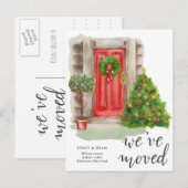 We zijn verhuisd | Rode deur Kerstmis | Nieuw adre Aankondigingskaart (Voorkant / Achterkant)