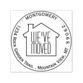 We zijn verhuisd rond Logo Circle naam retouradres Zelfinktende Stempel (Design)