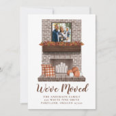 We zijn verhuisd Rustic Fall Farmhouse Open Haard Aankondiging (Voorkant)
