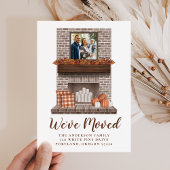 We zijn verhuisd Rustic Fall Farmhouse Open Haard Aankondiging