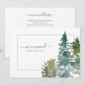 We zijn verhuisd Rustic Watercolor Evergreen Aankondiging (Voorkant / Achterkant)