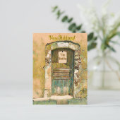 WE ZIJN VERHUISD! RUSTIEK GESCHILDERDE HOUTEN DEUR BRIEFKAART (Staand voorkant)