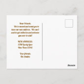 WE ZIJN VERHUISD! RUSTIEK GESCHILDERDE HOUTEN DEUR BRIEFKAART (Achterkant)