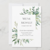 We zijn verhuisd Rustieke Aquarel Groene Groen Ker Aankondiging (Voorkant)