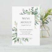 We zijn verhuisd Rustieke Aquarel Groene Groen Ker Aankondiging (Staand voorkant)