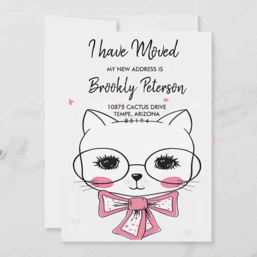 We zijn verhuisd | Schattig Kat Kaart (Voorkant)