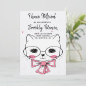 We zijn verhuisd | Schattig Kat Kaart (Staand voorkant)