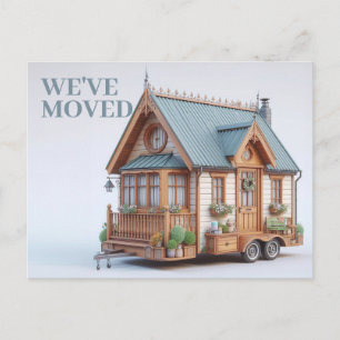 WE ZIJN VERHUISD, Schattige House on Wheels Uitnodiging Briefkaart
