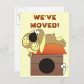 We zijn verhuisd! Schattigee honden Briefkaarten (Voorkant / Achterkant)