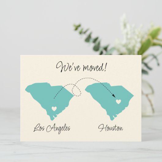 We zijn verhuisd! Staat naar Staat  Aankondiging t (Staand voorkant)