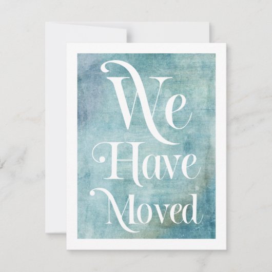 We Zijn Verhuisd Typography Distressed Teal Kaart (Voorkant)
