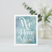 We Zijn Verhuisd Typography Distressed Teal Kaart (Staand voorkant)