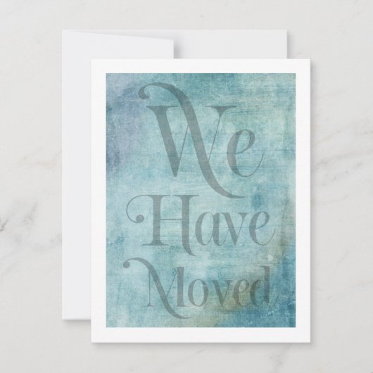 We Zijn Verhuisd Typography Distressed Teal Kaart (Voorkant)