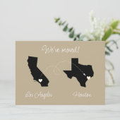 We zijn verhuisd! Van staat naar staat Aankondiging (Staand voorkant)