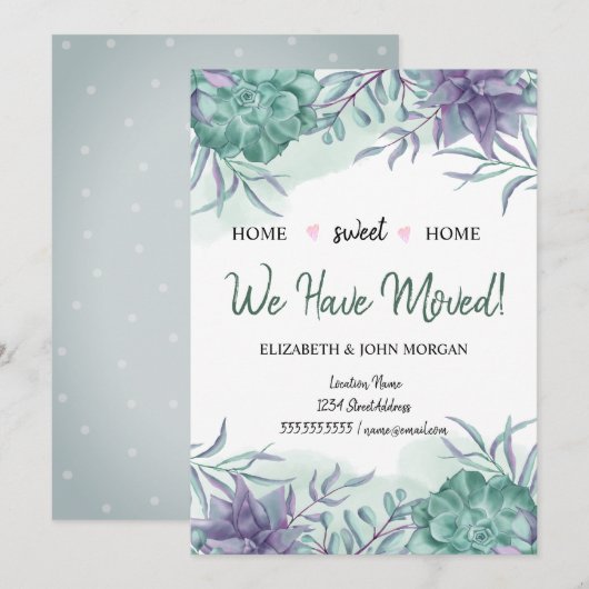 We zijn verhuisd, vetplanten woestijn (Voorkant / Achterkant)