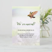 We zijn verhuisd, vliegende duif aankondiging (Staand voorkant)