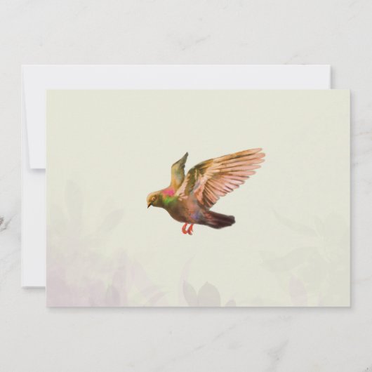 We zijn verhuisd, vliegende duif aankondiging (Achterkant)