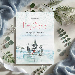 We Zijn Verhuisd Watercolor Kerstkaarten Feestdagenkaart