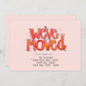 We zijn verhuisd Watercolor Lettering Aankondiging (Voorkant / Achterkant)