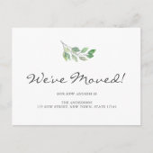 We zijn verhuisd Waterverf Bladeren Bewegen Aankondigingskaart (Voorkant)