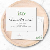 We zijn verhuisd Waterverf Bladeren Bewegen Aankondigingskaart