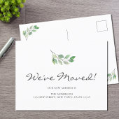 We zijn verhuisd Waterverf Bladeren Bewegen Aankondigingskaart