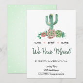 We Zijn Verhuisd, Waterverf Bloemen Cactus Succule (Voorkant / Achterkant)