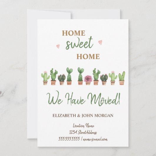 We zijn verhuisd, Waterverf Cactus (Voorkant)